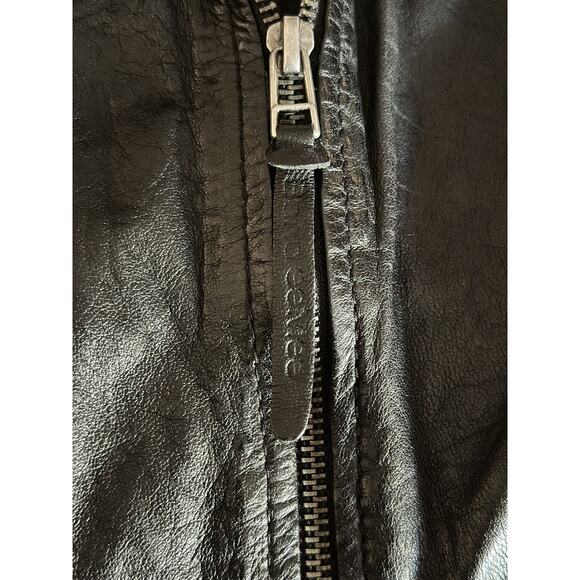 Bano eeMee Black & Gray Leather Moto Style Jacket Size 6 - Picture 13 of 15